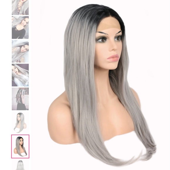 Trendy Wigs Accessories - Grey and Black Cara Synthetic Lace Front Wig